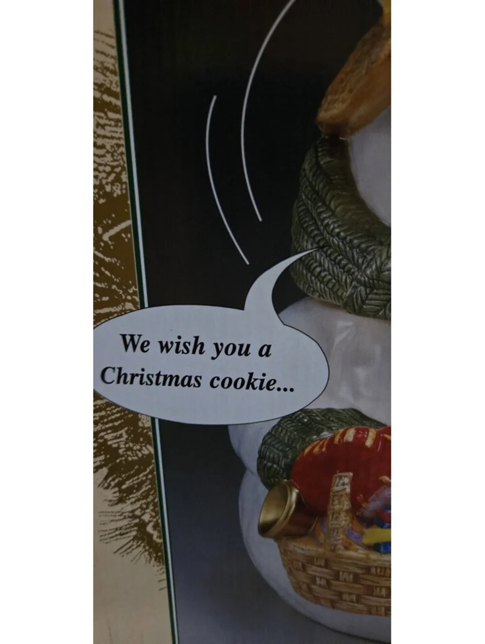 Ceramic Mr Christmas Animated Talking Musical Snowman Cookie Jar UNTESTED NIB